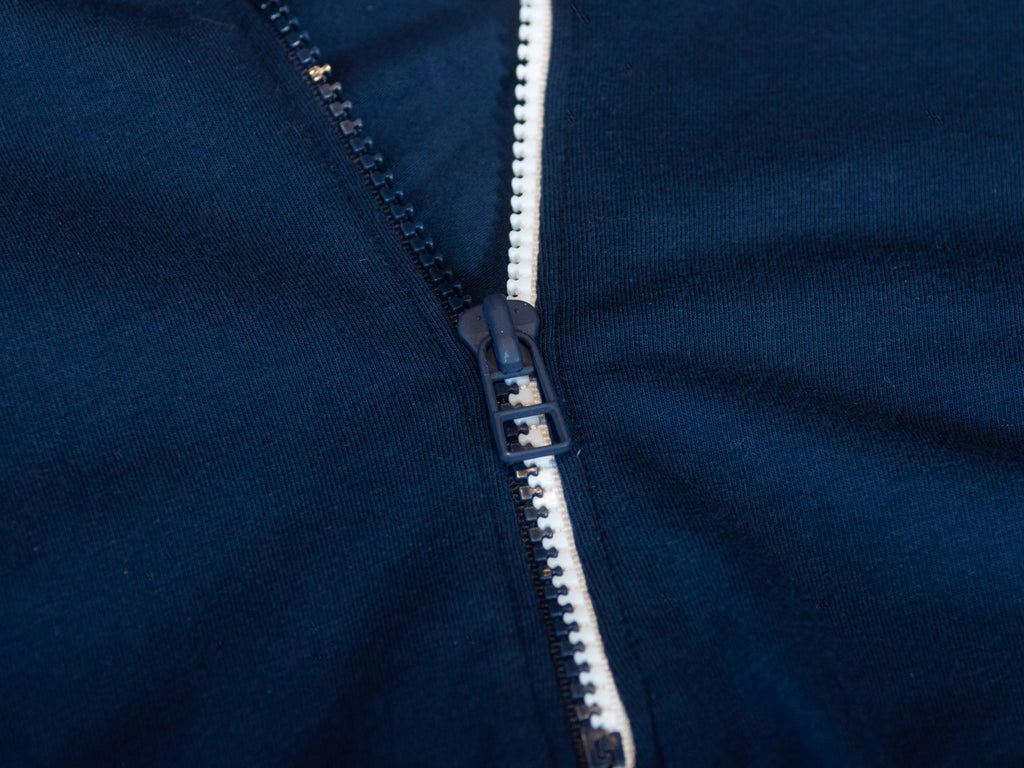 Patrick Assaraf Navy Blue Pima Cotton Quarter Zip