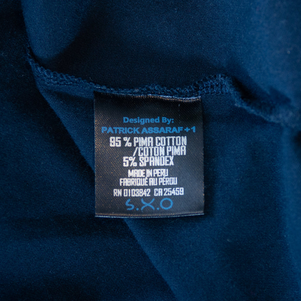 Patrick Assaraf Navy Blue Pima Cotton Quarter Zip
