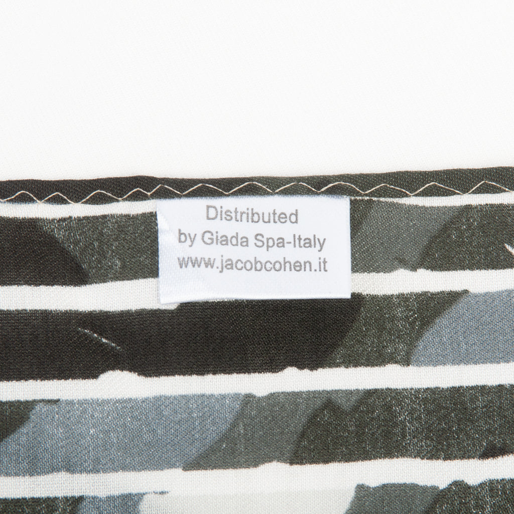 Jacob Cohen Grey on White Print Silk Cotton Bandana