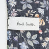 Paul Smith Black Floral Print Cotton Pocket Square