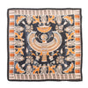 Eton Orange on Black Egyptian Print Pocket Square