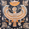 Eton Orange on Black Egyptian Print Pocket Square