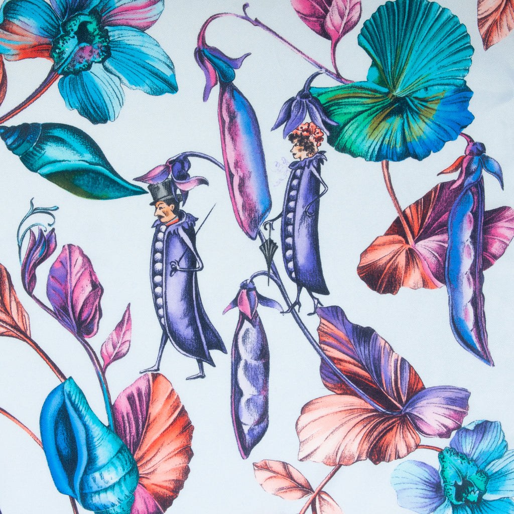 Eton Light Blue Floral Print Pocket Square