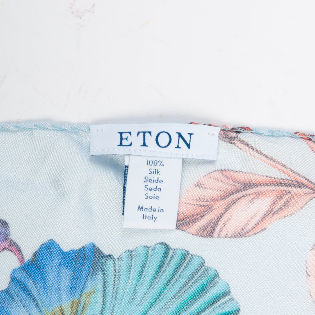 Eton Light Blue Floral Print Pocket Square