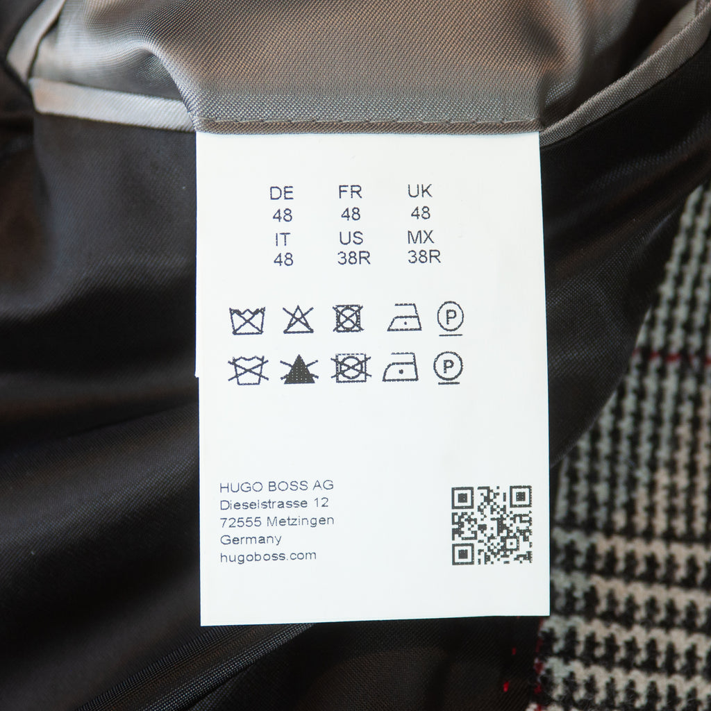 Hugo Boss Grey Prince of Wales Check Nye2 Slim Fit Coat