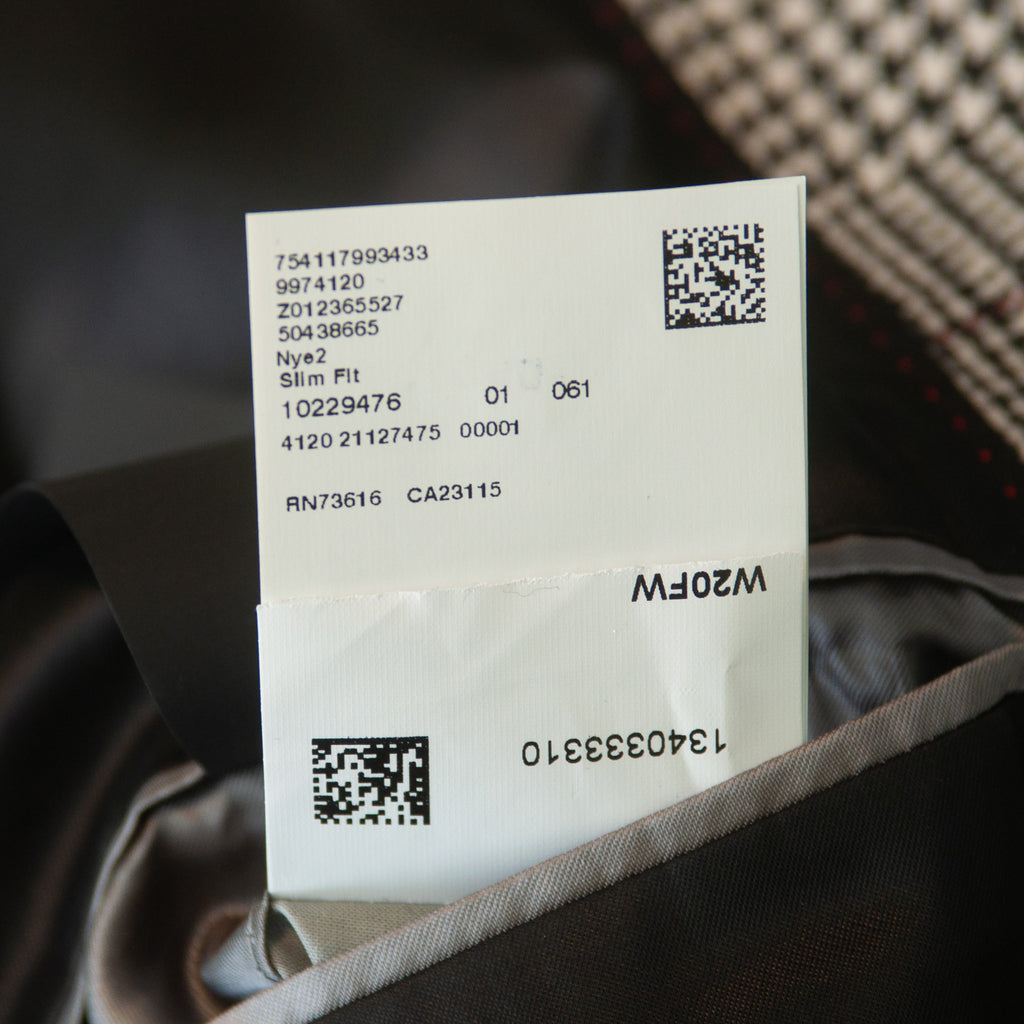 Hugo Boss Grey Prince of Wales Check Nye2 Slim Fit Coat