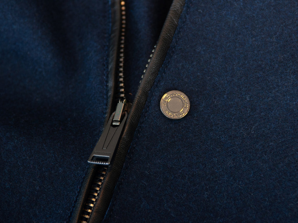 Kent and Curwen Wool and Leather Slim Fit Motorcycle Jacket