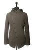 John Varvatos Grey Brushed Cotton Hooded Military Coat