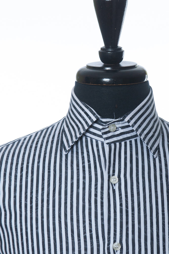 Etro Black Paisley Striped Shirt
