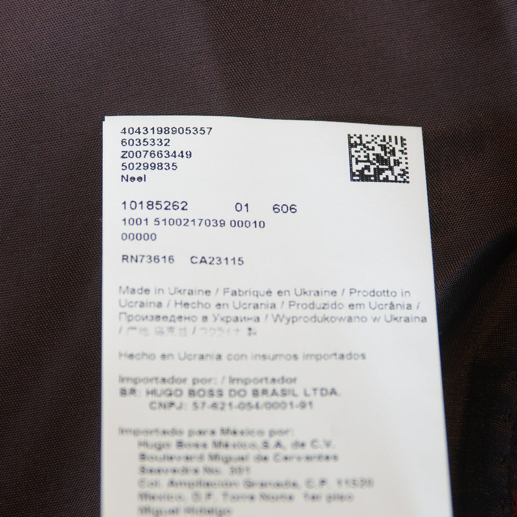 Hugo Boss Red Plaid Alpaca Wool Neel Coat