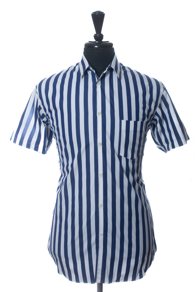 Comme des Garcons Blue Striped Short Sleeve Shirt