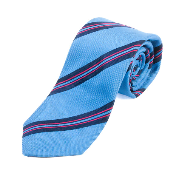 Eton Blue on Blue Striped Silk Tie