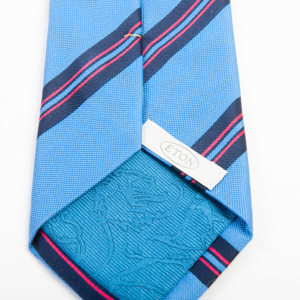 Eton Blue on Blue Striped Silk Tie