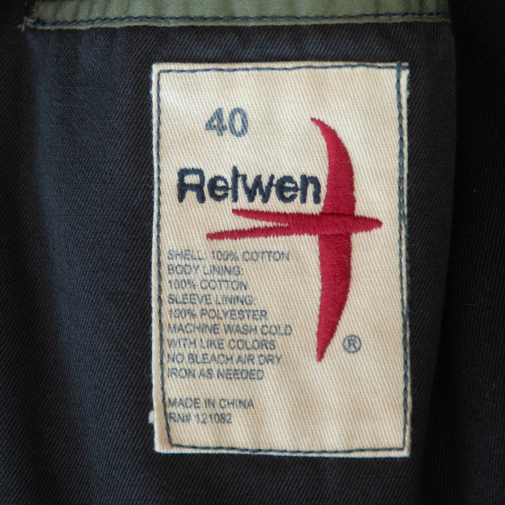 Relwen Olive Green Cotton Safari Blazer