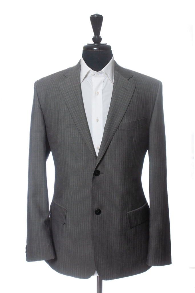 Prada Grey Pinstriped Silk Blend Slim Fit Suit