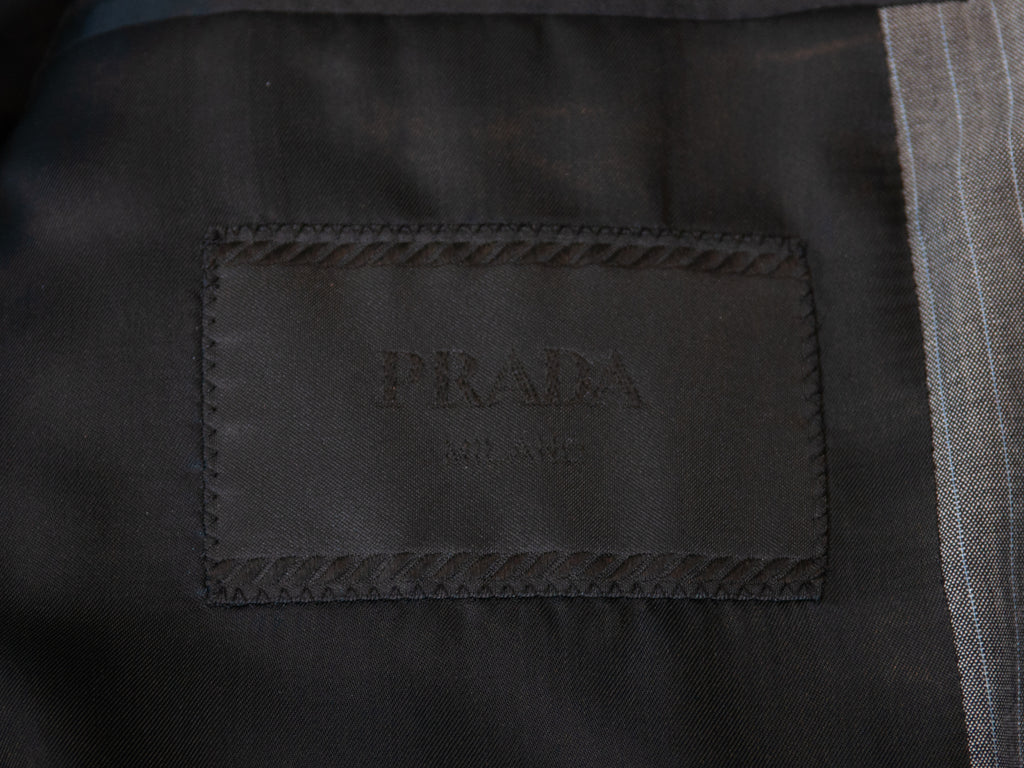 Prada Grey Pinstriped Silk Blend Slim Fit Suit