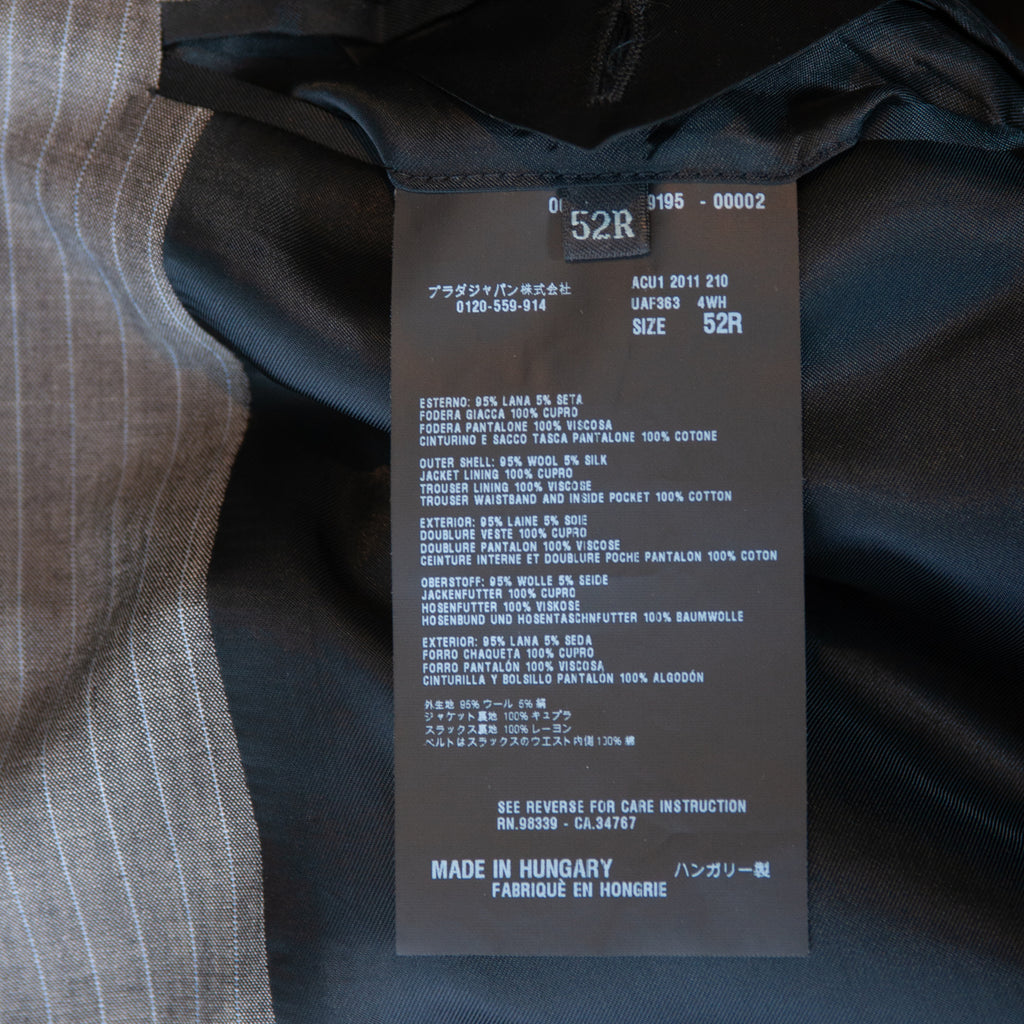 Prada Grey Pinstriped Silk Blend Slim Fit Suit