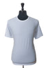 Patrick Assaraf Blue on White Geo Print T-Shirt