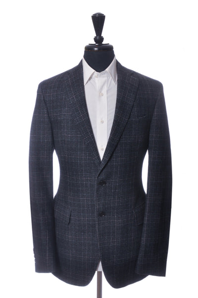 Etro Grey Check Wool Cotton Blazer