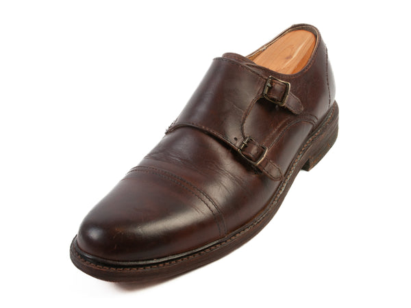 Frye Dark Brown Double Monk Strap Shoes