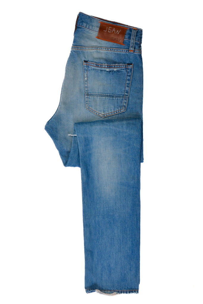 Jean Shop Distressed Blue Selvedge Mick Jeans