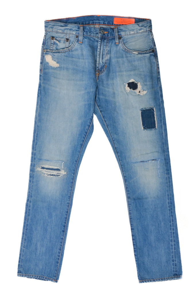 Jean Shop Distressed Blue Selvedge Mick Jeans