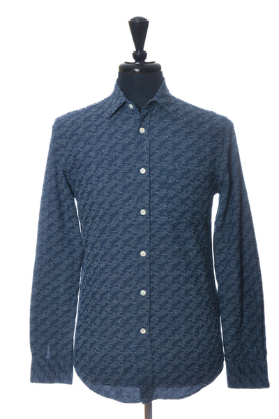 Portuguese Flannel Blue Slub Weave Shirt