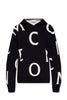 Moncler Midnight Blue Girocollo Tricot Letter Knit Hoodie
