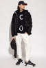 Moncler Midnight Blue Girocollo Tricot Letter Knit Hoodie