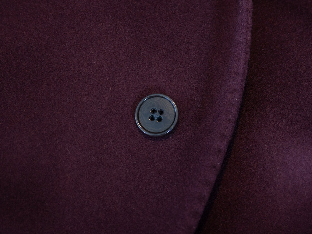 Emporio Armani Burgundy Cashmere Blend M-Line Overcoat
