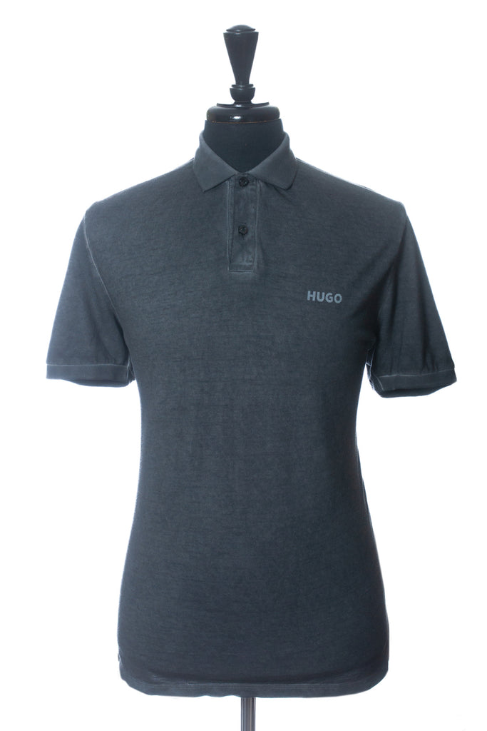 Hugo Boss Grey Garment Dyed Domares Polo Shirt