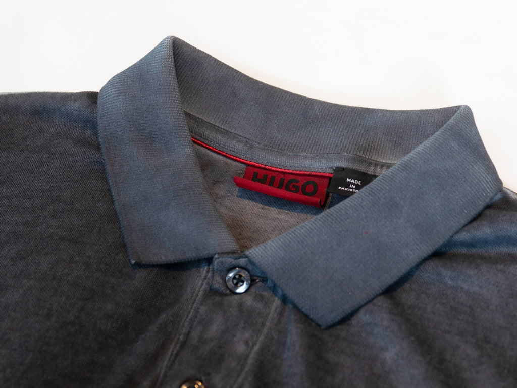 Hugo Boss Grey Garment Dyed Domares Polo Shirt