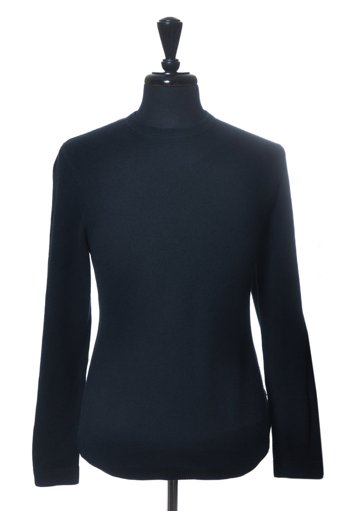 NN07 Navy Blue Hubert Waffle Knit Crew Neck Sweater