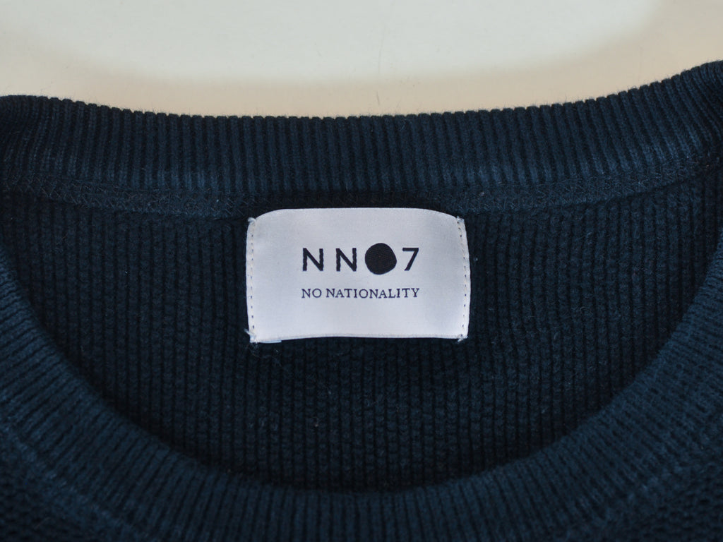 NN07 Navy Blue Hubert Waffle Knit Crew Neck Sweater