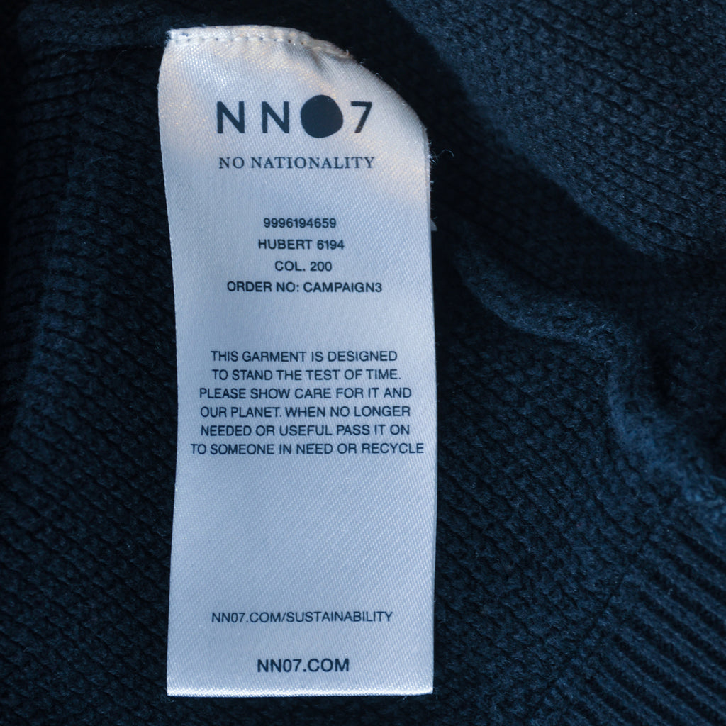 NN07 Navy Blue Hubert Waffle Knit Crew Neck Sweater