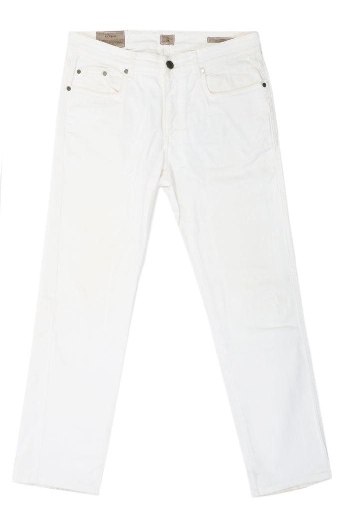 ZZegna Ivory White Slim Fit Jeans