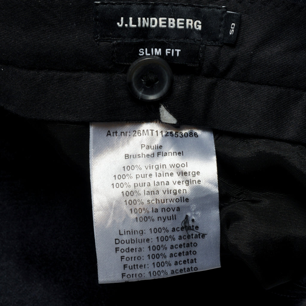 J.Lindeberg Blue Brushed Flannel Slim Fit Paulie Pants
