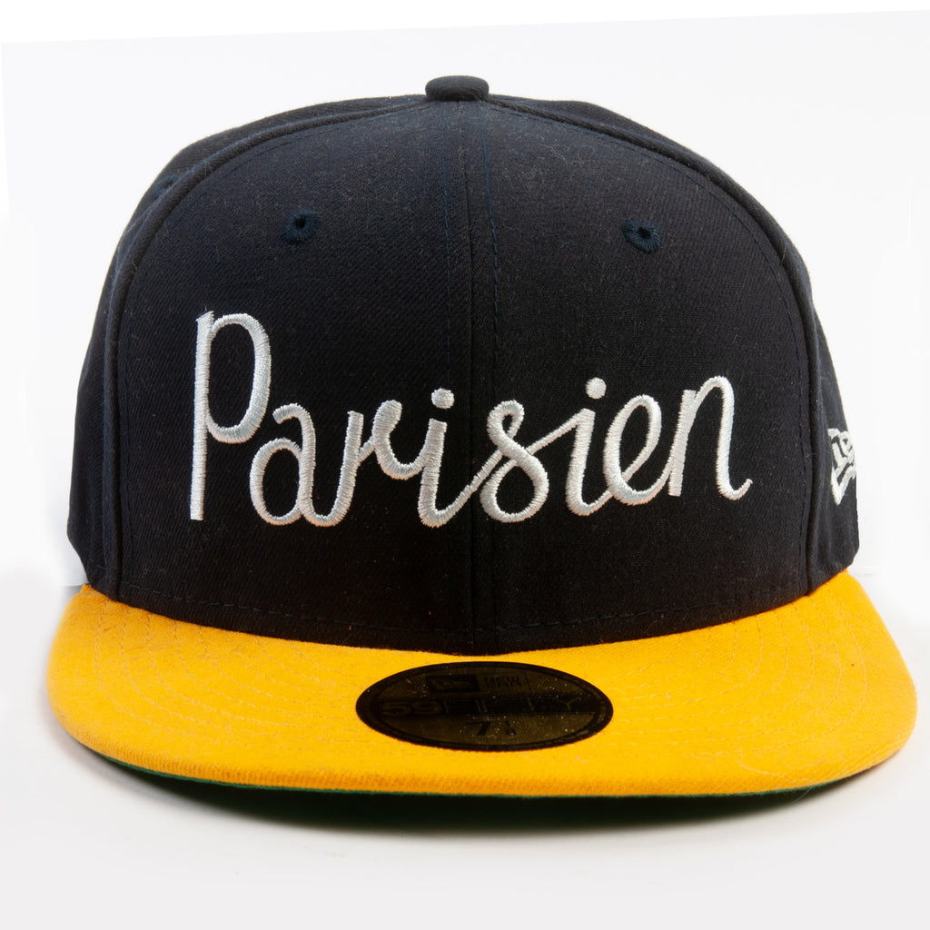 Maison Kitsune Golden Yellow and Navy Blue New Era Baseball Cap