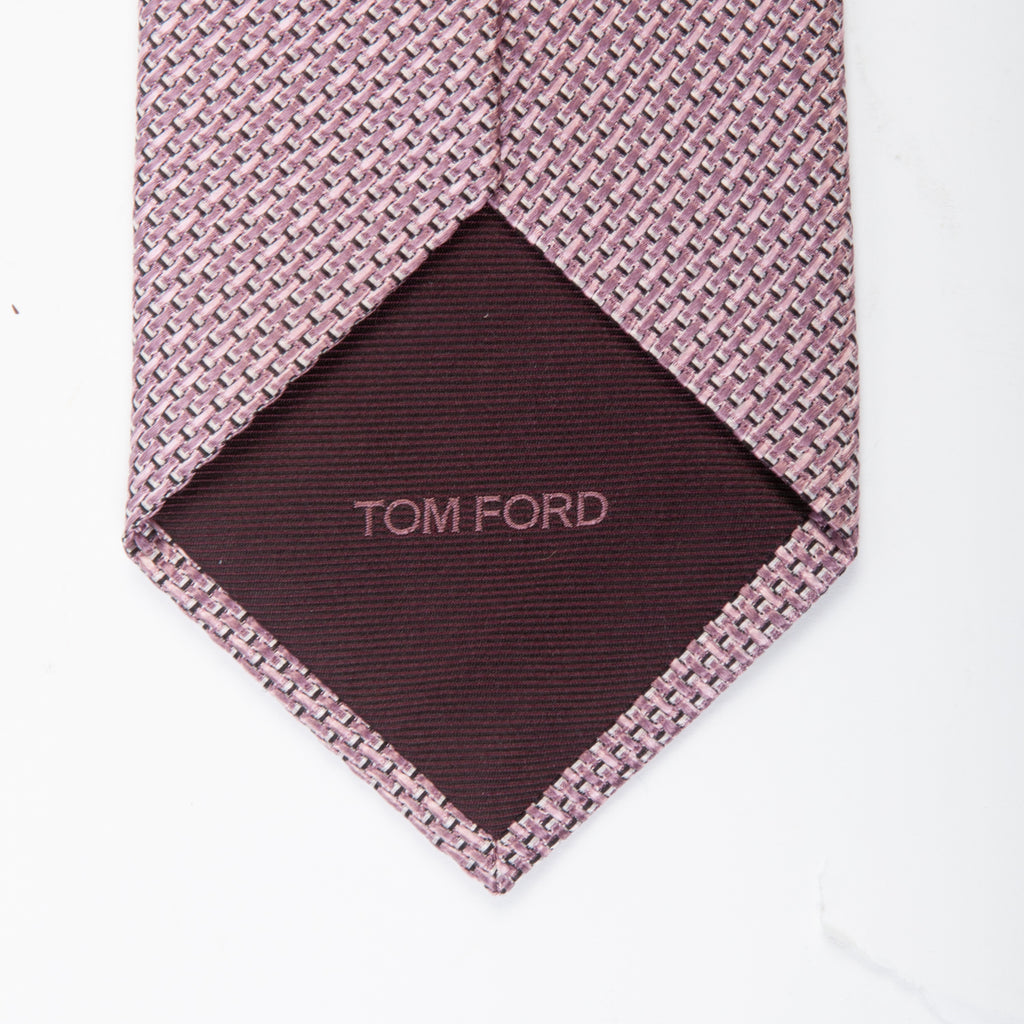 Tom Ford Pink Patterned Print Silk Tie
