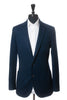 Loro Piana Navy Blue Check Silk Cashmere Blazer