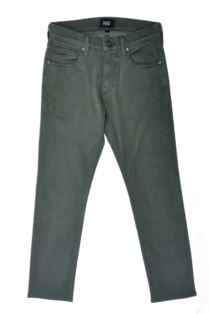 Paige Vintage Dark Forest Green Federal Jeans