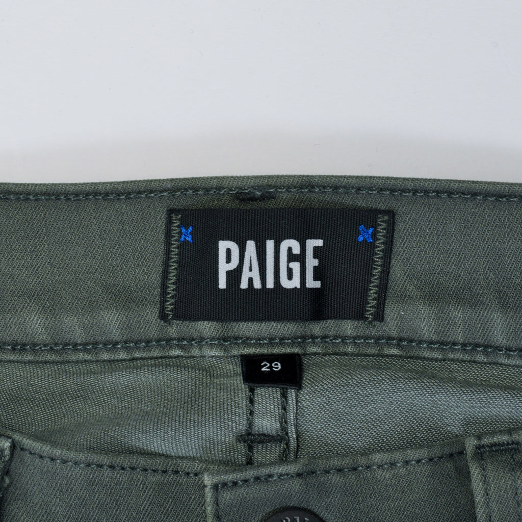 Paige Vintage Dark Forest Green Federal Jeans