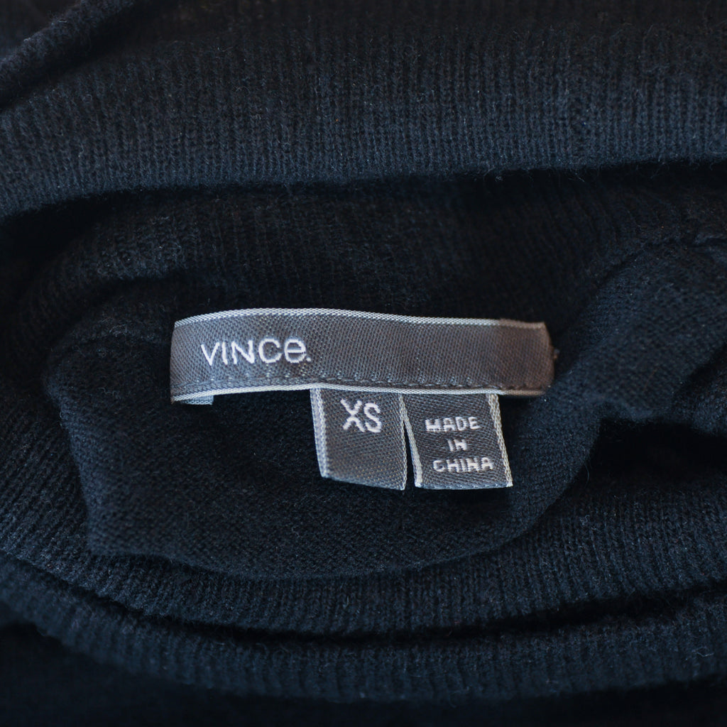 Vince Black Cashmere Blend Roll Neck Sweater