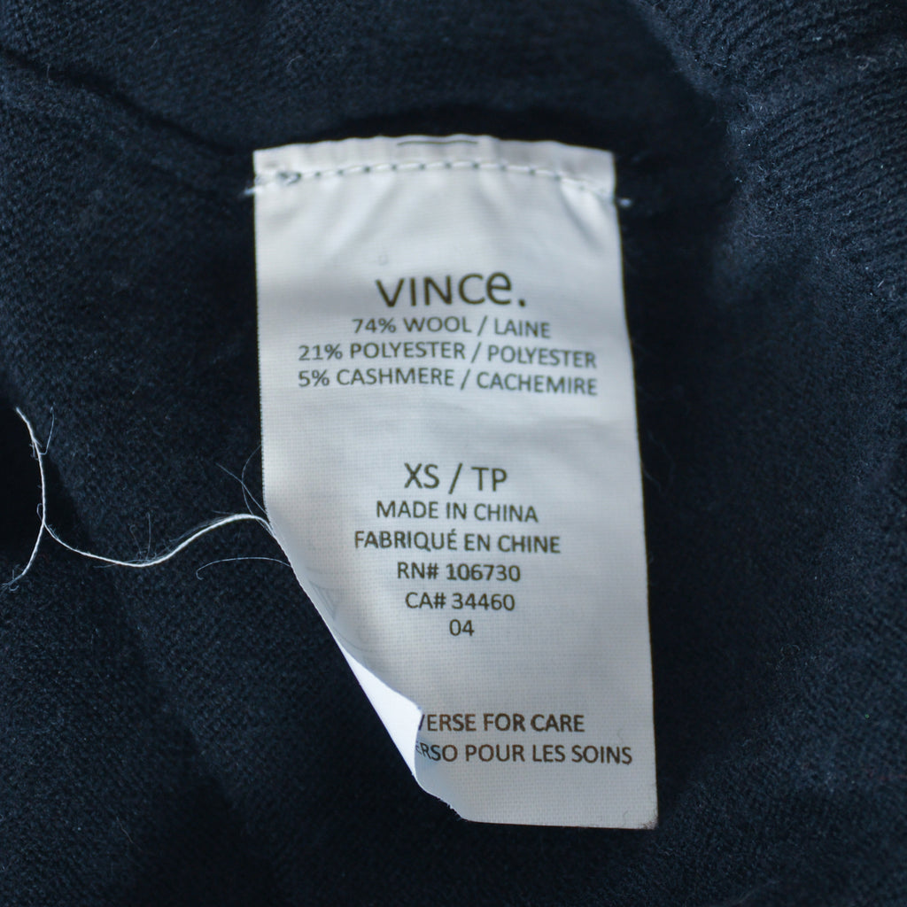 Vince Black Cashmere Blend Roll Neck Sweater