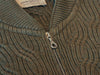 John Smedley Green Cable Knit Full Zip Sweater