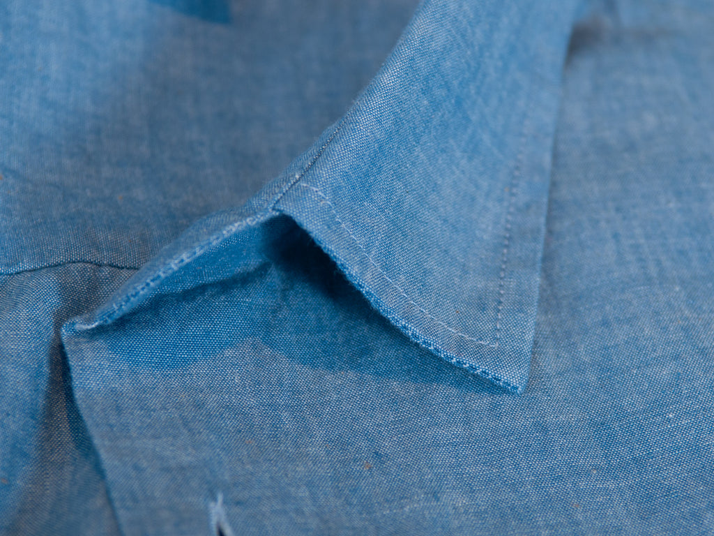 Sunspel Blue Pocket Short Sleeve Shirt