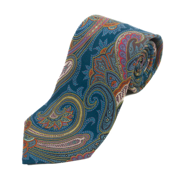 Etro Slate Blue Paisley Tie