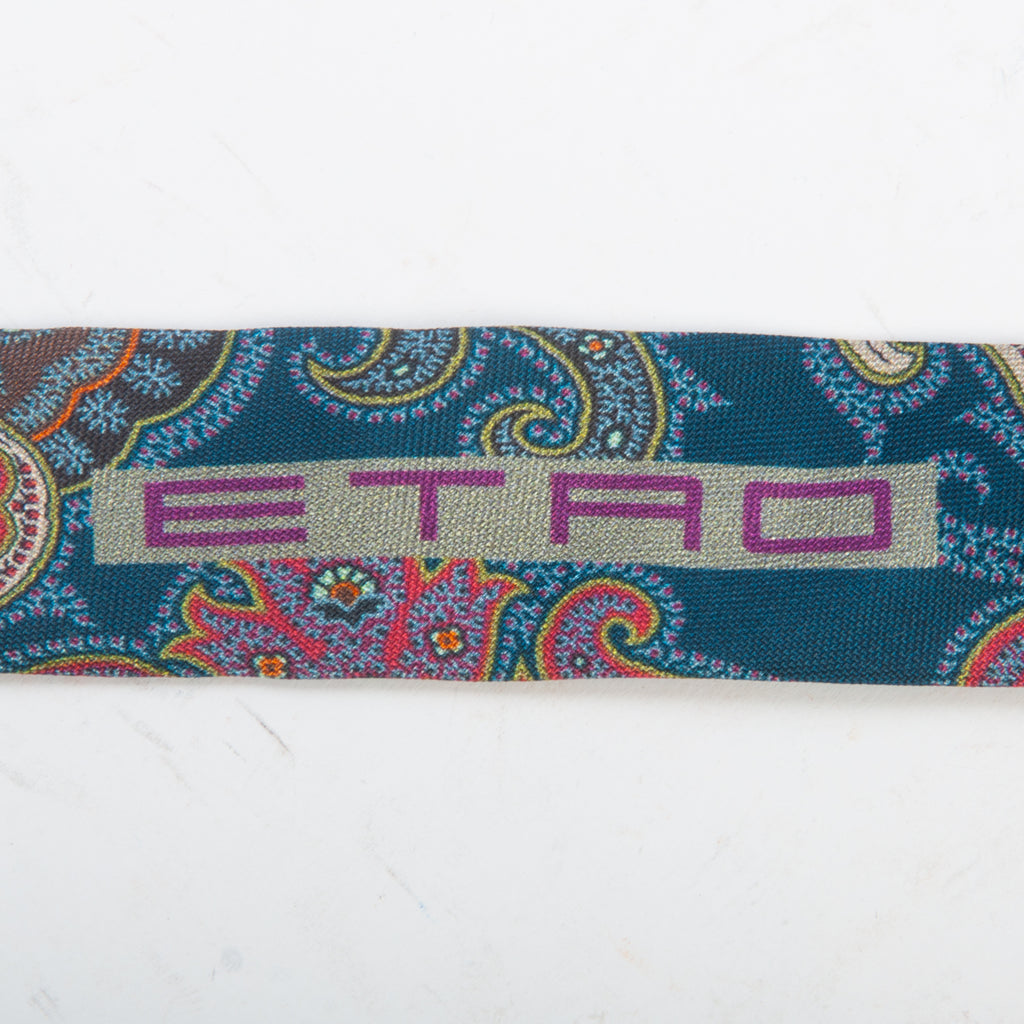 Etro Slate Blue Paisley Tie