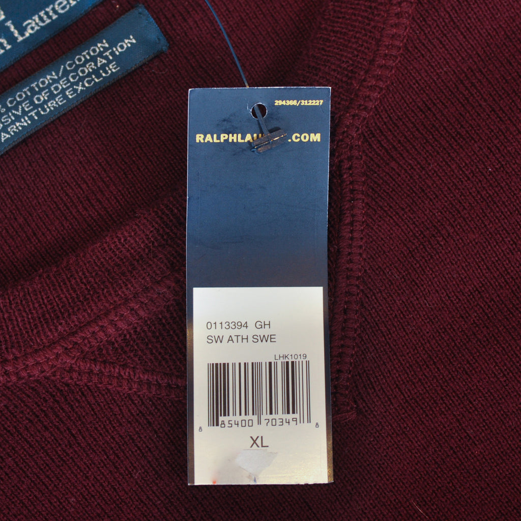 Polo Ralph Lauren NWT Merlot Cotton Crew Neck Sweater