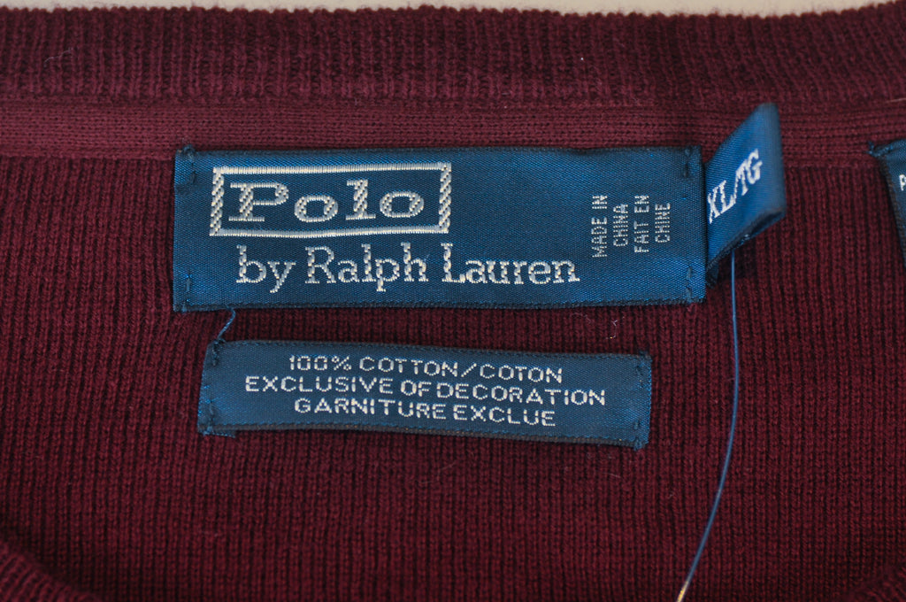 Polo Ralph Lauren NWT Merlot Cotton Crew Neck Sweater